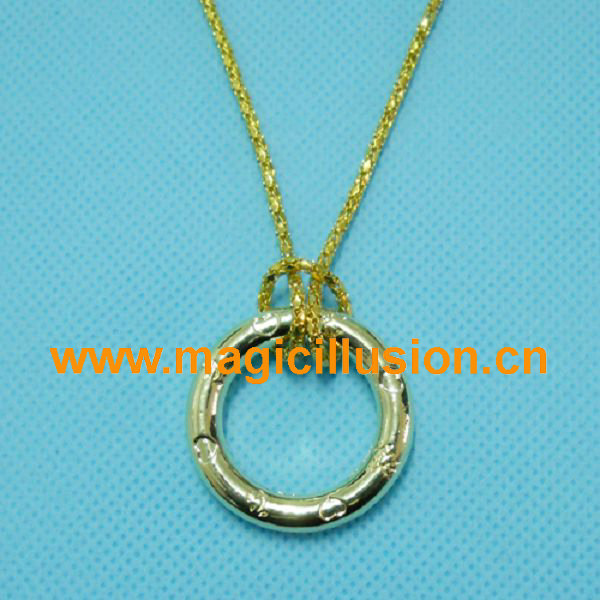 Golden Self linking ring and chain magic tricks